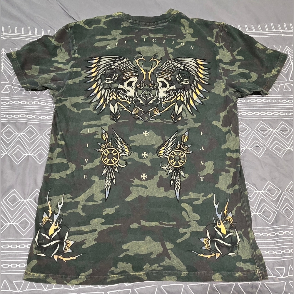 Affliction Black Label Ironhorse Tribe Tshirt Size Medium - Picture 6 of 7